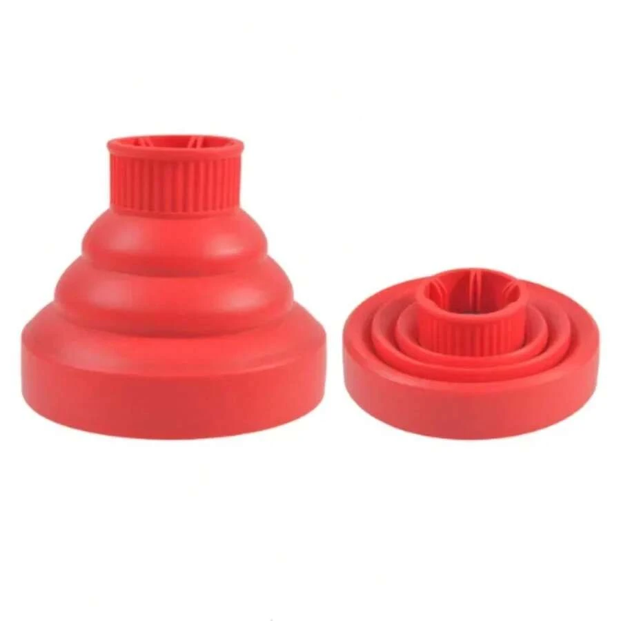 Herramienta de peinado de silicona, difusor universal para rizos, cubierta para secador de pelo, secador de rizos. - Rojo - Ver 1