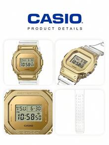 Casio G-SHOCK Watch Collection Nude Pink Octagon | Transparent Gold Square | Dark Metal Large Dial Unisex Shock-Resistant Waterproof Sports Watch - one-size - View 7