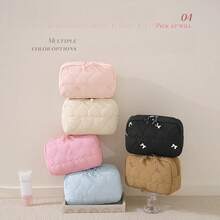 Portable Makeup Bag, Fashionable And Beautiful, Perfect For Travel And Business Trips, Featuring Cute Bow And Storage Function. - Makeup Bag - View 1