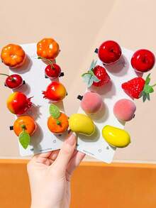 10/4/1pc Multi-Style Fruit Hair Clips, Durable And Non-Damaging, Cute Hair Accessories - Suitable For Girls And Women, Daily Wear, School, Vacation, Dates - Multicolor - View 10