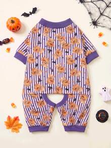 LUCKIE LABO 1pc Halloween Pumpkin Bear Pattern Pet Pajamas, Anti-Flea, Reduces Shedding, Insulated And Breathable, Suitable For Small And Large Dogs And Cats, Indoor And Outdoor - Multicolor - View 17