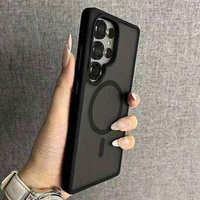 غطاء حماية مغناطيسي للشحن اللاسلكي لهواتف Galaxy A07 A17 S25 FE S24 S23 S22 S21 Ultra Plus A16 A56 A36 A55 A35، غطاء خلفي صلب شفاف مطفي مقاوم للسقوط