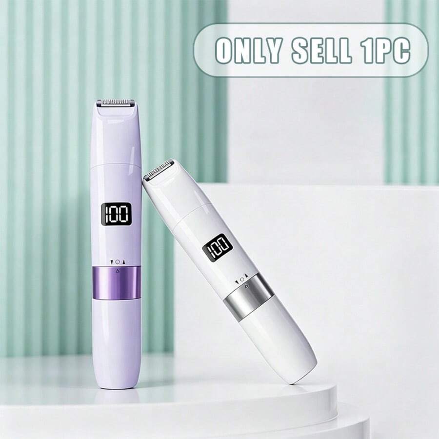 1pc Dual-Head Electric Epilator, USB Rechargeable 2-In-1 Women's Shaver, Multi-Function Full Body Hair & Intimate Area Razor, Fashion Mini Design Rotating Start Multi-Function Dual-Head Women's Hair Removal Device