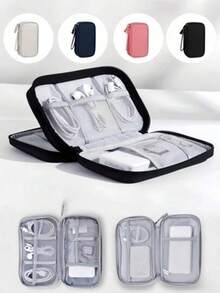 1pc Double Layer Digital Accessories Storage Bag, Universal Electronic Product Travel Cable Organizer, Suitable For Phone Storage Bag, Data Cable Organizer, Coin Purse, Jewelry Storage Bag With Compartments, Suitable For Power Bank,Bedroom Room Decor,Back To School - Multicolor - View 11