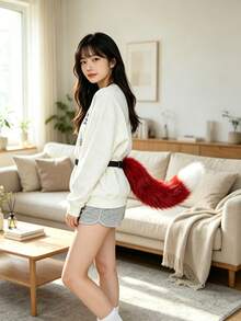 Fluffy Fox Costume Party Accessories Set, Suitable For Women Cat Ear And Tail Collar Kit, Faux Fur Cat Costume Set, Nick Cosplay Headband + Animal Tail (Large Size) Set Accessories, Anime Girl Cosplay Kit, Christmas Halloween Party Costume, Party Game And Event Supplies, Gift Accessory Set For Her - Multicolor - View 20