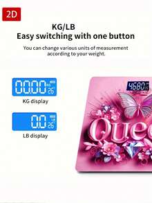 1pc LED Display Electronic Scale, Queen Butterfly Bathroom Scale, Decorative Weighing Platform - Suitable For Long-Term Use, Meets Home Weighing Needs, Max Capacity 400lbs/180kg, Temperature Detection, Uses AAA Batteries (Not Included) - Multicolor - View 6