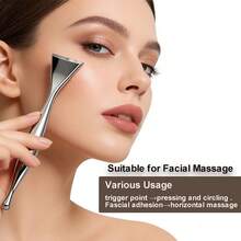 Facial Reflexology Massage Tool Stainless Steel Double Headed Trigger Point Massage Facial Reflexology Tool For Relaxation - Silver - View 2