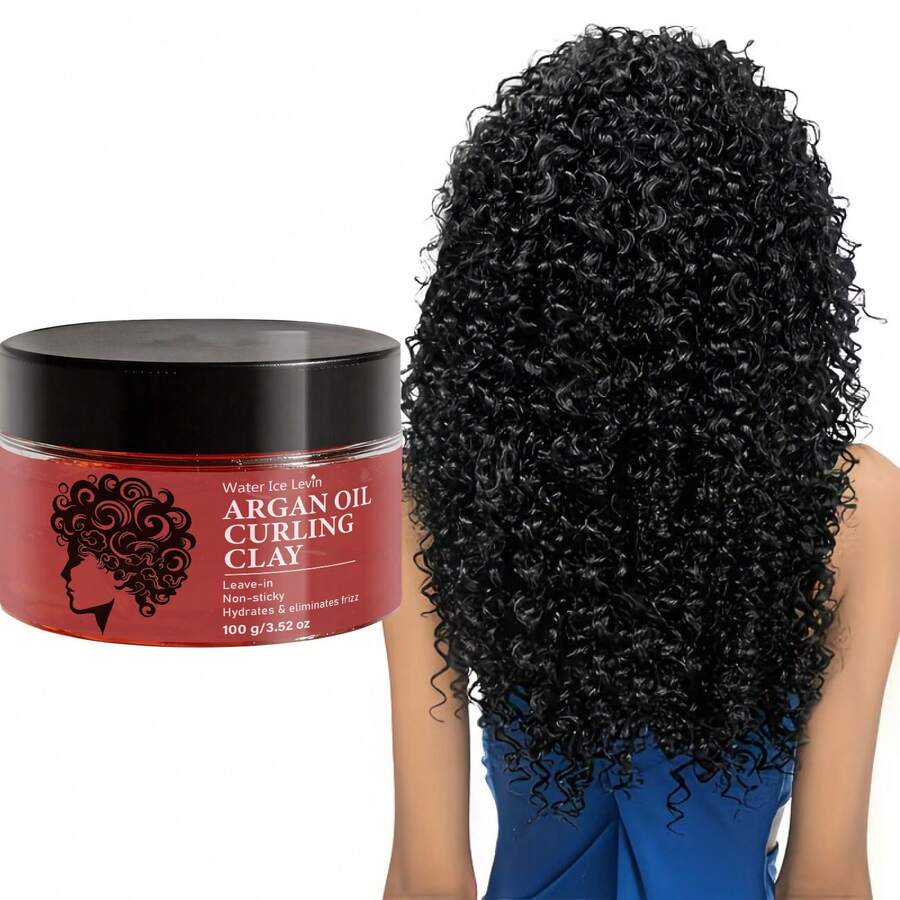 Moroccan Argan Oil Curl Styling Mud, Curl Defining Mud, Enhances Hair Shine And Volume, Suitable For Curly And Wavy Hair. Nourishing Deep Care Styling Cream, Unisex - Full Size - View 1