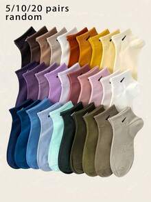 20 Pairs Women's Short Socks, New Colorful Cartoon Versatile Comfortable Socks, Simple Sweat-Absorbent Odor-Resistant Best Short Socks - Multicolor - View 1