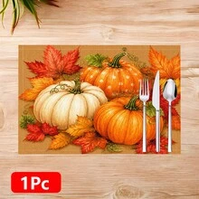 1pc/4pcs/6pcs/8pcs, Autumn, Pumpkin Pattern Suitable For Dining Table, Breakfast Mat, Coffee Bar, All-Season Decoration, Washable Table Mat, Room Decor, Kitchen Dining Table Mat, Indoor/Outdoor Party Decoration, Home Decor, Ideal Gift - Multicolor - View 12