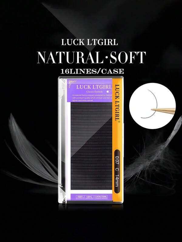 16 Rows 0.07mm D Curl Single Dense Row Planting Shape Eyelash Extensions, Soft Fluffy Premade Volume Fan Faux Mink Individual Lashes