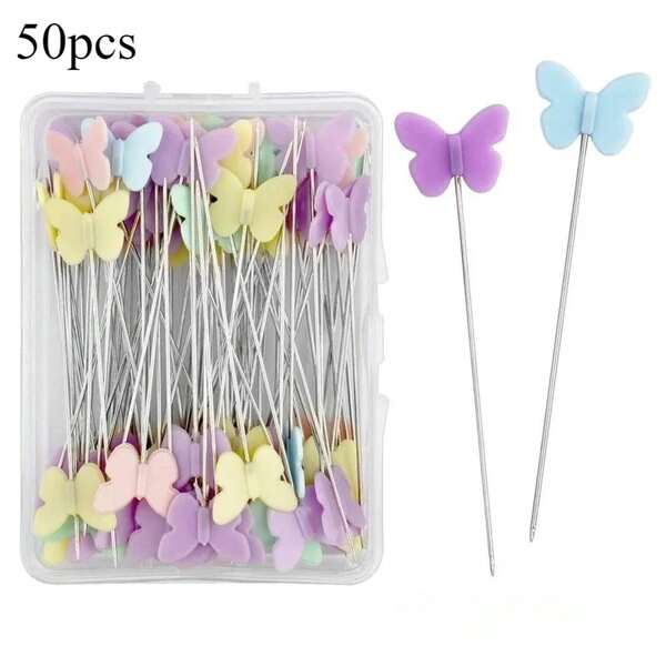50 alfileres de posicionamiento manual para costura de ropa, bordado, patchwork y accesorios hechos a mano.