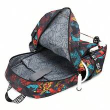 Colorful Graffiti Print Waterproof Laptop Backpack, Street Fashion Casual Daily Use Bag, Large Capacity Travel Backpack, Suitable For Outdoor Sports, Vacation, Daily Commute And Campus Life - Multicolor - View 6