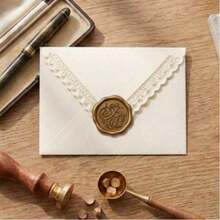 2/10/20pcs Lace Hollow Envelope Set With Self-Adhesive Wax Seal, High Quality Envelopes, Perfect For Wedding Party Invitations, Christmas Cards, Holiday Invitations - Cut-out Envelope Set - View 7