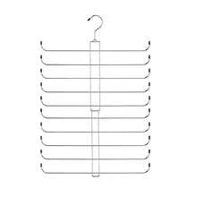 10-Tier Foldable Metal Clothes Rack, Space-Saving, Suitable For Wardrobe, Closet, Bedroom, No-Trace Scarf And Pants Hanger, 360-Degree Rotating Hanger, Multi-Layer Space-Saving Hanger, T-Shirt Drying Rack, Wardrobe Storage Box, Bedroom Dormitory Accessories - Silver - View 12