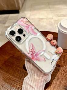 1 Buah Casing Ponsel Motif Bunga Lili Merah Muda Kompatibel dengan Apple 17Promax/16plus/16Pro/15Promax/14Pro/13Promax/12Pro/11 Pelindung Ponsel - MultiWarna - View 27