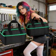 Upgraded (35.81 Cm) Tool Bag Organizer - No Tools Included, 14.1 Inch Toolbox, Multi-Compartment And Pocket Design, Zipper Closure - Thickened Structure, Suitable For Electricians, Plumbers, Daily Repairs, Industrial And Home Renovation,Travel Essential - Multicolor - View 3