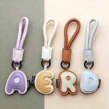 1pc PU Leather 3D 26 Letters Keychain Pendant Ornament, Women's Fashion Bag Backpack Charm With Round Ring Buckle - Suitable For Valentine's Day Gift Or Decoration - Multicolor - View 5
