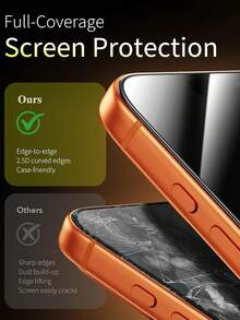 2 piezas Protector de pantalla de vidrio templado anti-espía y compatible con funda para pantalla completa, accesorio para teléfono para iPhone 17 Pro Max 17 Pro 17 Air 17 16 16 Pro Max 16 Pro 15 Pro Max 15 Pro 15 Plus 15 14 13 12 11 XS XR XS Max, accesorio diario, regalo de cumpleaños y festivo - Negro - Ver 3