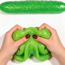 1pc Fruit Pickle Large Cucumber Squishy Toy, Halloween Decor Soft Squishy Fidget Toy, Christmas Holiday Party Favor Gift For Boys And Girls, Moldable Cheese Squishy Toy, Stress Relief Squishy Toy For Teens And Adults, Birthday Gift, Holiday Gift - Multicolor - View 6