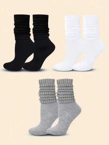 1/3/5/6 Pairs Women's Multi-Color Fashion Slouch Socks Suitable For Daily Wear - Multicolor - View 2