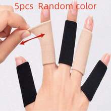 2/5/10pcs Elastic Breathable Finger Sleeves, Thumb Support Pressure Finger Guards - Thumb Support And Pressure Protection, Joint Protection For Sports, Hand Care, Suitable For Fitness, Basketball, Badminton, Tennis And Other Ball Sports Finger Protection, Writing Finger Friction Prevention Practice Aid, Daily Finger Strain Care Fitness Exercise Support Sleeve, Relieve Pain Arthritis, Tenosynovitis, Trigger Finger Exercise Protection Sleeve - A - View 11
