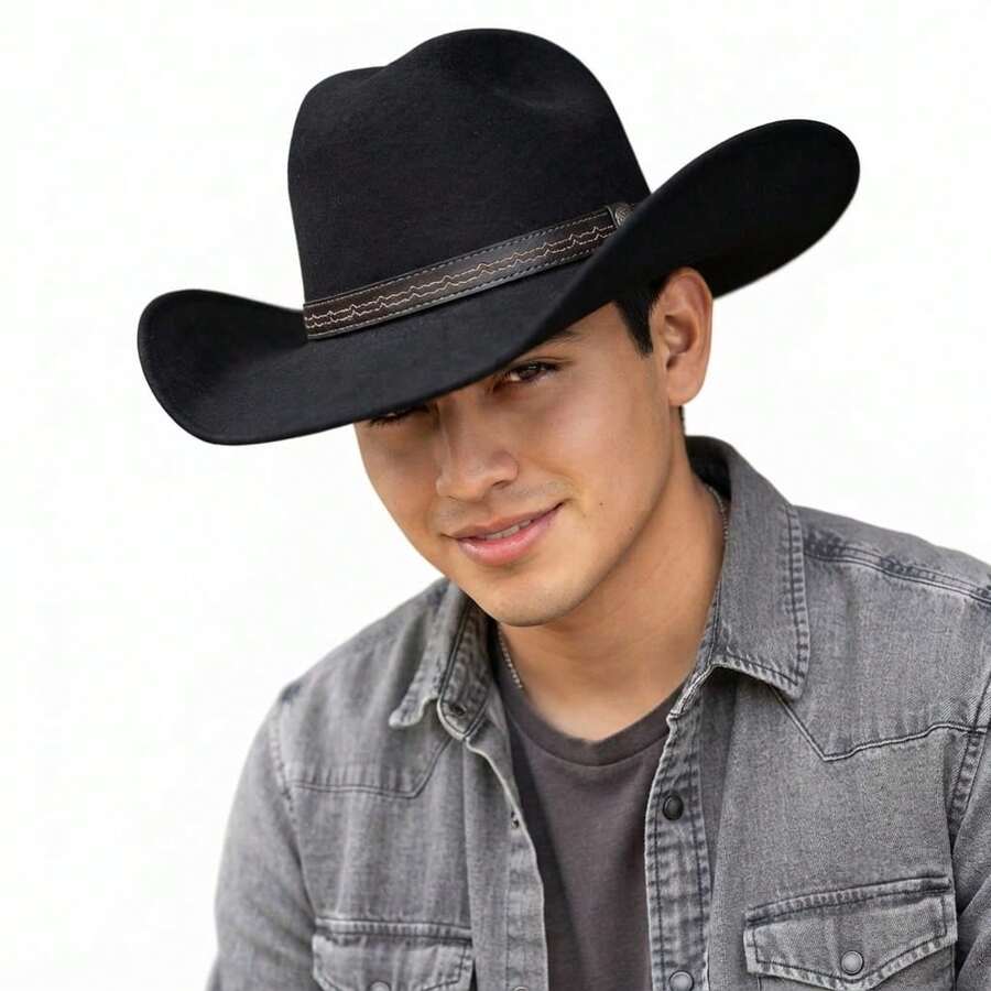 Sombrero Vaquero Fabellino Metropolitan Versatil Vintage Versatil - Negro - Ver 1