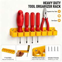 1/2pcs Wall-Mounted Tool Storage Rack - Metal Garage Tool Rack For Screwdrivers And Pliers - Space-Saving Workshop Tool Storage Rack (7 Holes/10 Holes Including 2/4 Screws) - Multicolor - View 7