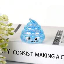 1pc Texture Transparent Halloween Prank Squeeze Toy TPR Poop Decompression Toy, Pastel Kawaii Style Mixed Sequins Clear Poop Shape Stretch Squish Fidget Toy, Halloween Family Prank Game Toy, Random Style - Multicolor - View 10