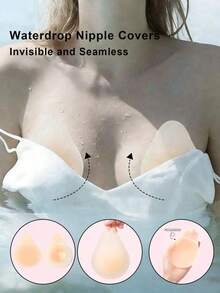 1 Pair Ultra-Thin Solid Silicone Lifting Breast Petals, Invisible Seamless Breast Lift And Anti-Sagging Breast Pads - Multicolor - View 1