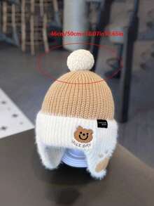 Children's Autumn/Winter Hat, Cute Paw Print Earflap Beanie, Thick Knit Cap, Unisex, Suitable For 1-3 Years Old - Multicolor - View 6