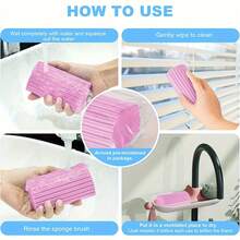 5/4/2/1pc Pack Cleaning Dusting Sponge Wet Tool - Reusable Household Sponge Duster Magic Dusting Sponge Suitable For Cleaning Blinds, Glass, Baseboards, Vents, Mirrors, Window Tracks - Sponge - View 3
