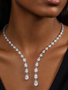FAAABULS 1pc New Fashion Versatile Water Drop Open Collar Necklace Sexy Collarbone Chain - Geometry - View 1