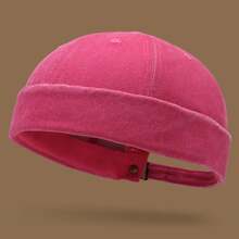1pc Women's Brimless Sailor Hat, Vintage Rimless Felt Baseball Cap, Unisex Breathable Adjustable Hip Hop Hat For Spring/Autumn Outdoor Sports - Solid Color Brimless Hip-hop Cap - View 13