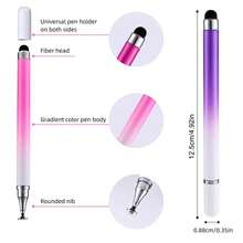 Universal 2-In-1 Digital Stylus Pen For Tablet Drawing & Phone Use, Compatible With Capacitive Touch Screens Portable Essential Smart Pencil Accessory Tool Touchscreen Pen - Rose Gold - View 2