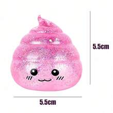 1pc Halloween Prank Texture Transparent Squeeze Toy TPR Poop Stretch Squishy Toy, Sweet Kawaii Style Silver Sequins Crystal Clear Poop Shape Hand Fidget Relax Toy, Halloween Costume Party Prank Prop, Random Style-Squishy Box Mystery - Multicolor - View 11