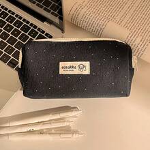 Wool Blend Polka Dot Pencil Case Stationery Storage Bag, Large Capacity Portable Zipper Pouch, Suitable For Back To School, Can Store School Supplies Or Makeup Brushes For Travel - Multicolor - View 14