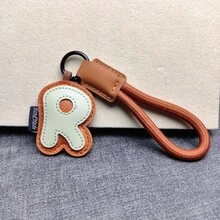 1pc PU Leather 3D 26 Letters Keychain Pendant Ornament, Women's Fashion Bag Backpack Charm With Round Ring Buckle - Suitable For Valentine's Day Gift Or Decoration - Multicolor - View 25
