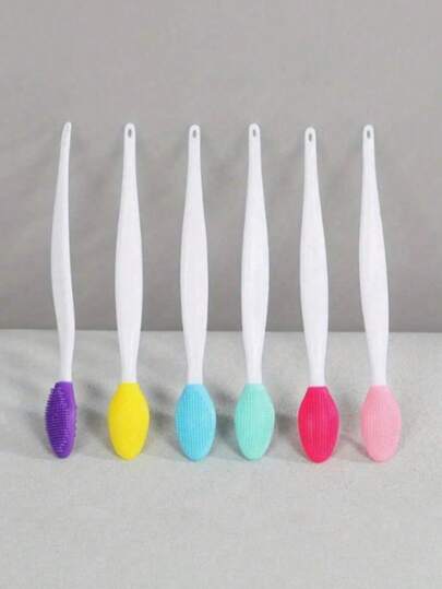 [Soft Silicone Material]Double-Sided Pink, Rose Red, Multi-Color Blackhead Cleaning Brush + Double-Sided Silicone Lip Exfoliating Brush Set, Multi-Functional Beauty Tool, Soft Bristles, Facial Exfoliation And Lip Care, Multiple Specifications Available