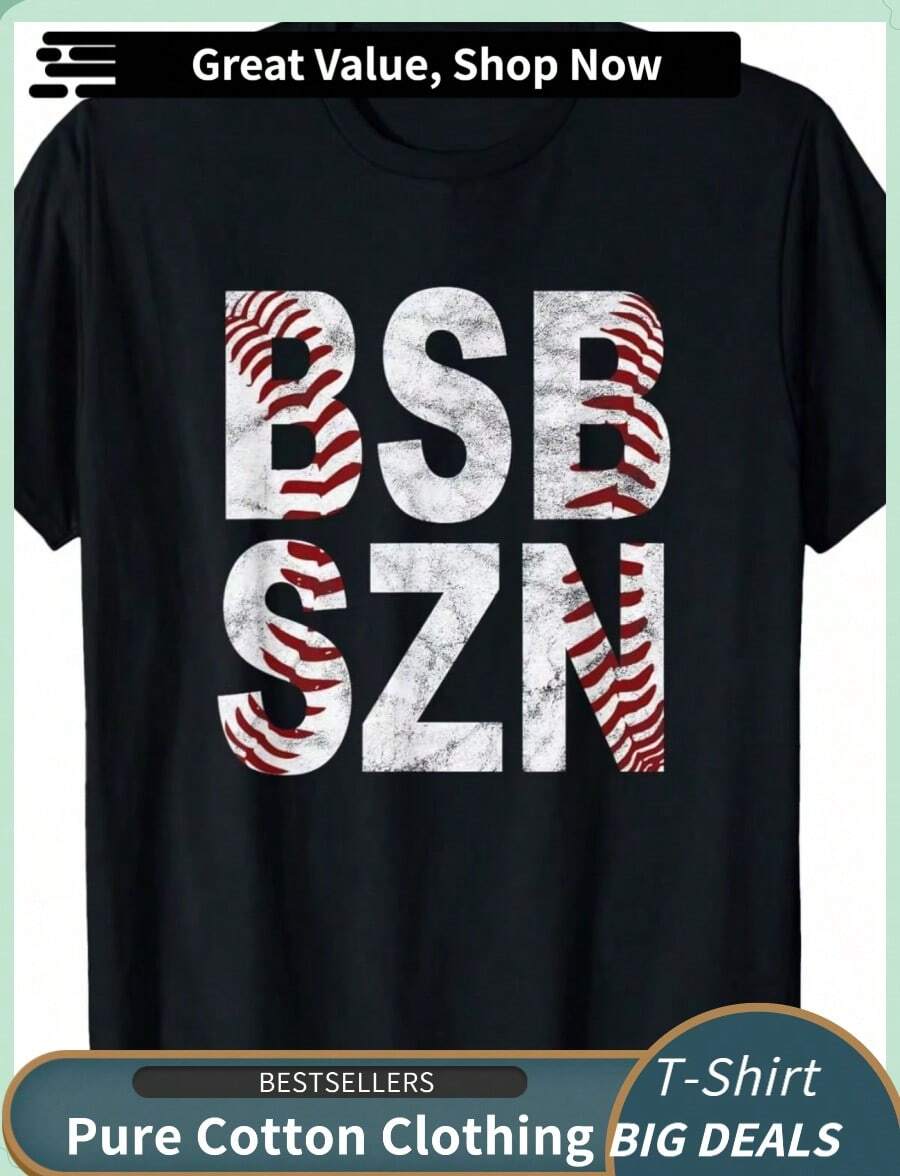 BSB‑StyleZN Baseball Season Distressed T-Shirt - 黑色 - 查看 1