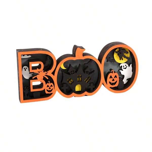 Boo Halloween Wooden Decor Creative 31 Ghost Ornament Halloween Pumpkin Wooden Craft Decoration