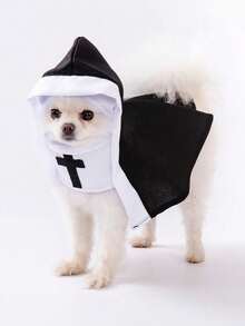 1pc/Set Halloween Cat Costume Pet Clothes Dog Cosplay Funny Photo Prop, Small And Medium Pet Apparel, Made Of Soft Polyester Fabric, Suitable For Cats And Small Dogs, Perfect For Halloween Costumes And Role Play Activities - Multicolor - View 6