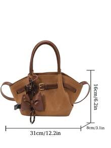A Stylish, Unique Everyday Handbag; A Modern, High-Capacity Women's Shoulder Bag Suitable For Work, Commuting, And Campus Life. - Brown - View 6