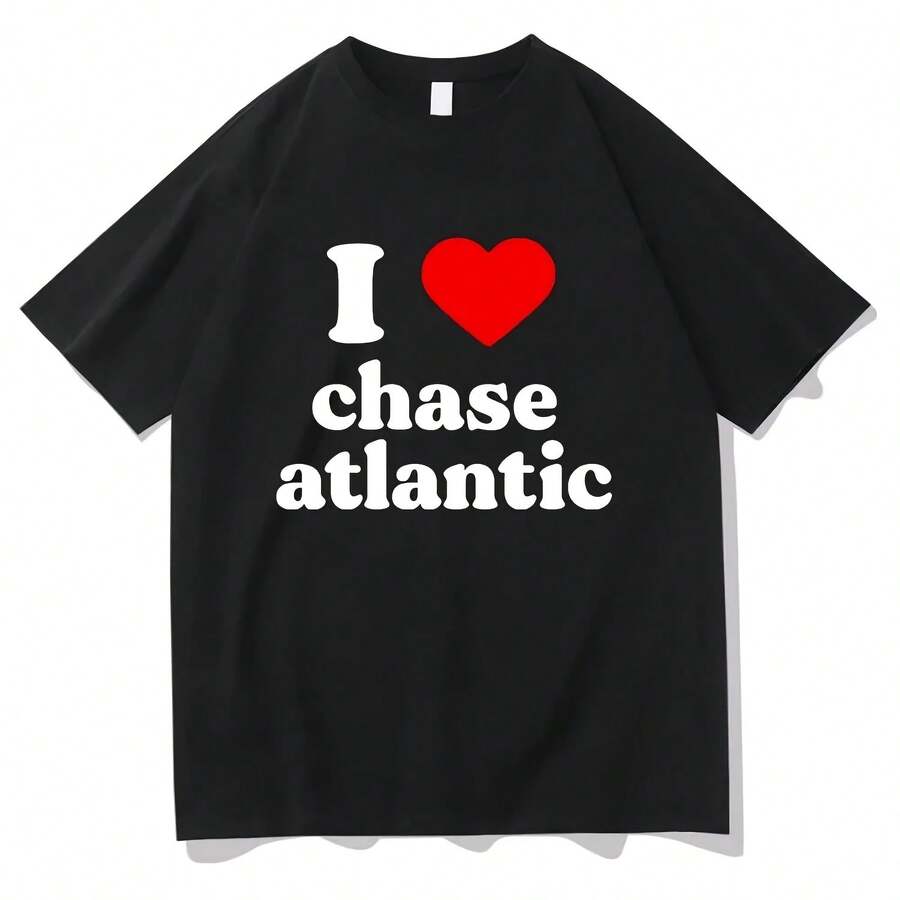 Vintage Stil Ich liebe Chase Atlantic T-Shirt, Unisex Damenbekleidung, Harajuku Stil Kleidung, Geschlechtsneutrale T-Shirts, Bedruckte T-Shirts - Form - Übersicht 1
