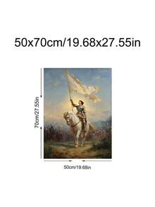 1pc Lady Warrior & Her Wolf On A Snowy Forest Art Print,Joan Of Arc Oil Painting, Medieval Knight Woman Religious Art, Bedroom Decor,LivingRoom Decor,Dorm Decor,Wall Arts,Wall Decor,Home Decor,Room Decor, Canvas Wall Art, Posters,Optional Frame - 1PCS - View 16