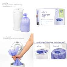 Diaper Pail Plastic Bags, 13-Gallon Capacity, Single Pack, Disposable Baby Waste Bags, Made From 50%  Material, Each Bag Holds Up To 50 - Violet - View 1