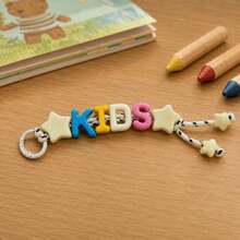 [Customized] 1pc Acrylic Large Letter Keychain, Handmade Woven Keychain, Customizable English Letter, Birthday Gift - Multicolor - View 17