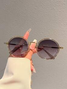 1 Pc Oversized Round Fashion Glasses For Women 2026 New In Full Rim Casual Decorative Glasses Stylish Design Ladies' Fashion Accessories - 3800 - View 2