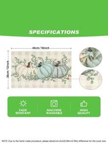 1pc/4pcs/6pcs,Autumn Pumpkin Table Placemats,Rectangular Tablecloth,Washable,Suitable For Family Dinner,Coffee Table,Durable Kitchen And Dining Room Decor,Table Decoration Party And Scene Decoration,Home Decor - Multicolor - View 3
