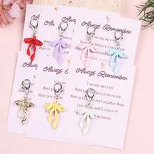 14pcs Fashionable Elegant Bow Keyring Set With Encouragement Theme Pocket Hug Cards, Pocket Hug Gift Pack. Ideal Small Gifts For Breast Cancer Awareness Month. Suitable For Women's Awareness Gifts, Hope Ribbon Decoration, Friendship Gifts, Christmas Gifts, Encouragement Small Gifts, October Pink Theme Decoration. For Your Female Friends Who Need Support And Affirmation. - Multicolor - View 8